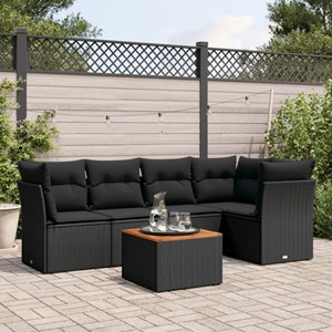 Maison exclusive - salon de jardin 6 pcs avec coussins noir résine tressée