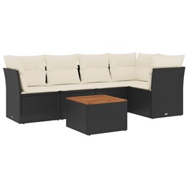 Maison exclusive - salon de jardin 6 pcs avec coussins noir résine tressée