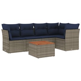 Maison exclusive - salon de jardin 6 pcs avec coussins gris résine tressée