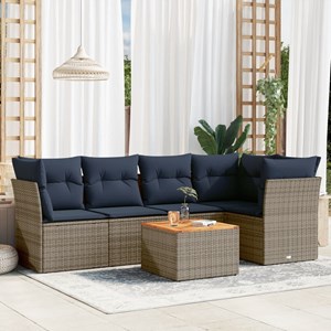 Maison exclusive - salon de jardin 6 pcs avec coussins gris résine tressée
