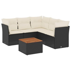 Maison exclusive - salon de jardin 6 pcs avec coussins noir résine tressée