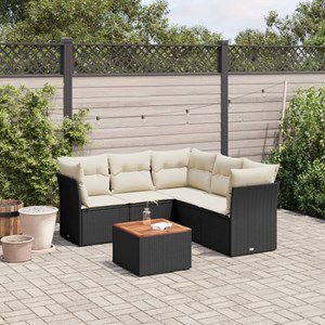 Maison exclusive - salon de jardin 6 pcs avec coussins noir résine tressée