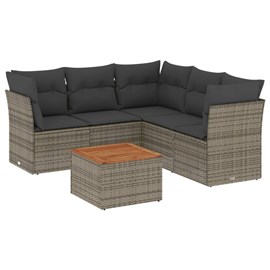 Maison exclusive - salon de jardin 6 pcs avec coussins gris résine tressée