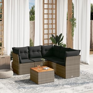 Maison exclusive - salon de jardin 6 pcs avec coussins gris résine tressée