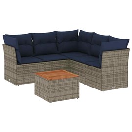 Maison exclusive - salon de jardin 6 pcs avec coussins gris résine tressée