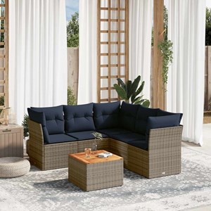 Maison exclusive - salon de jardin 6 pcs avec coussins gris résine tressée