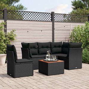 Maison exclusive - salon de jardin 6 pcs avec coussins noir résine tressée