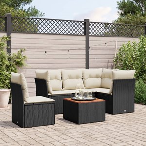 Maison exclusive - salon de jardin 6 pcs avec coussins noir résine tressée