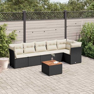 Maison exclusive - salon de jardin 7 pcs avec coussins noir résine tressée
