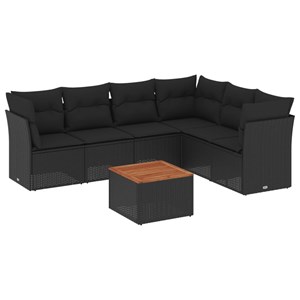 Maison exclusive - salon de jardin 7 pcs avec coussins noir résine tressée