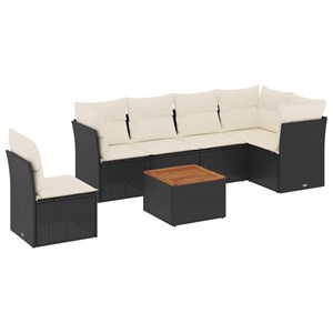 Maison exclusive - salon de jardin 7 pcs avec coussins noir résine tressée