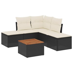 Maison exclusive - salon de jardin 6 pcs avec coussins noir résine tressée