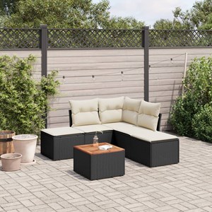 Maison exclusive - salon de jardin 6 pcs avec coussins noir résine tressée