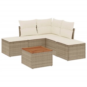 Maison exclusive - salon de jardin avec coussins 6 pcs beige résine tressée