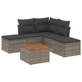 Maison exclusive - salon de jardin 6 pcs avec coussins gris résine tressée