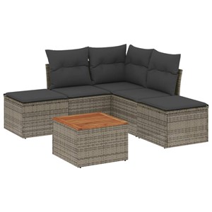 Maison exclusive - salon de jardin 6 pcs avec coussins gris résine tressée