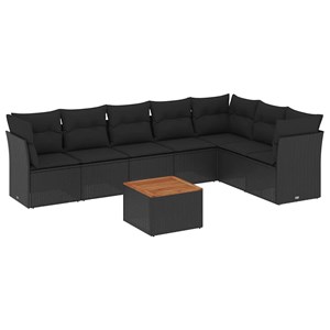 Maison exclusive - salon de jardin 8 pcs avec coussins noir résine tressée