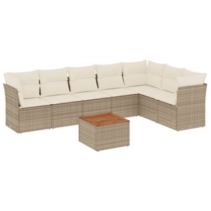Maison exclusive - salon de jardin avec coussins 8 pcs beige résine tressée