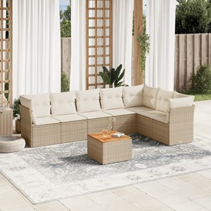Maison exclusive - salon de jardin avec coussins 8 pcs beige résine tressée