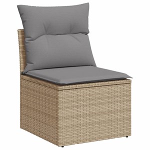 Maison exclusive - salon de jardin avec coussins 8pcs mélange beige résine tress