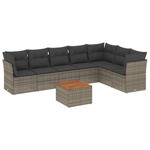 Maison exclusive - salon de jardin 8 pcs avec coussins gris résine tressée