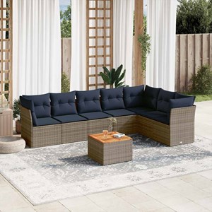 Maison exclusive - salon de jardin 8 pcs avec coussins gris résine tressée