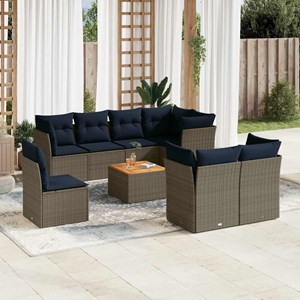 Maison exclusive - salon de jardin 9 pcs avec coussins gris résine tressée