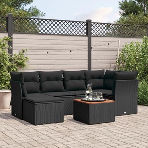 Maison exclusive - salon de jardin 7 pcs avec coussins noir résine tressée