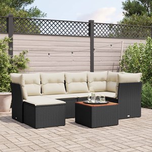 Maison exclusive - salon de jardin 7 pcs avec coussins noir résine tressée