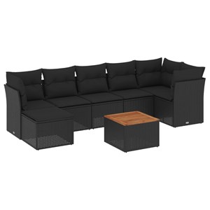 Maison exclusive - salon de jardin 8 pcs avec coussins noir résine tressée
