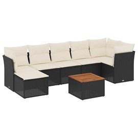 Maison exclusive - salon de jardin 8 pcs avec coussins noir résine tressée