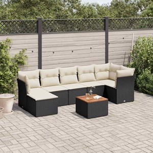 Maison exclusive - salon de jardin 8 pcs avec coussins noir résine tressée
