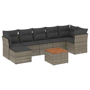Maison exclusive - salon de jardin 8 pcs avec coussins gris résine tressée