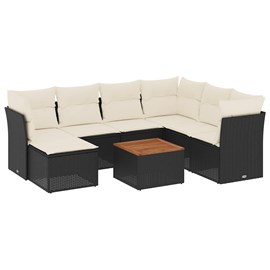 Maison exclusive - salon de jardin 8 pcs avec coussins noir résine tressée