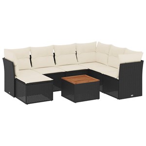 Maison exclusive - salon de jardin 8 pcs avec coussins noir résine tressée