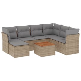 Maison exclusive - salon de jardin avec coussins 8pcs mélange beige résine tress