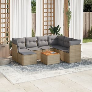 Maison exclusive - salon de jardin avec coussins 8pcs mélange beige résine tress