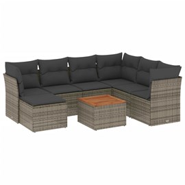 Maison exclusive - salon de jardin 8 pcs avec coussins gris résine tressée