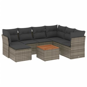Maison exclusive - salon de jardin 8 pcs avec coussins gris résine tressée