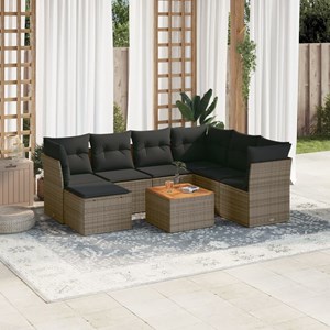 Maison exclusive - salon de jardin 8 pcs avec coussins gris résine tressée