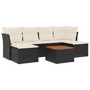 Maison exclusive - salon de jardin 7 pcs avec coussins noir résine tressée