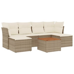 Maison exclusive - salon de jardin avec coussins 7 pcs beige résine tressée