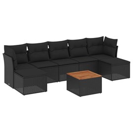 Maison exclusive - salon de jardin 8 pcs avec coussins noir résine tressée