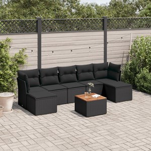 Maison exclusive - salon de jardin 8 pcs avec coussins noir résine tressée