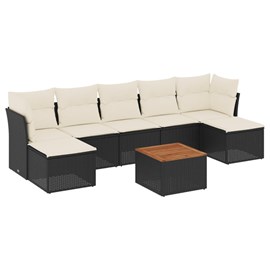 Maison exclusive - salon de jardin 8 pcs avec coussins noir résine tressée