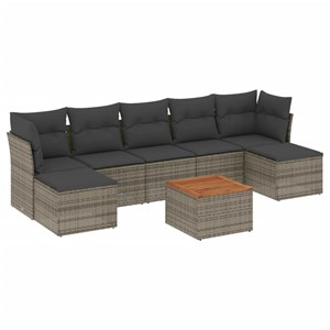 Maison exclusive - salon de jardin 8 pcs avec coussins gris résine tressée