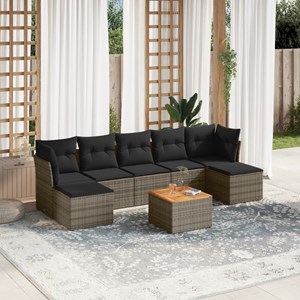 Maison exclusive - salon de jardin 8 pcs avec coussins gris résine tressée