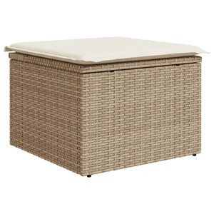 Maison exclusive - salon de jardin avec coussins 9 pcs beige résine tressée