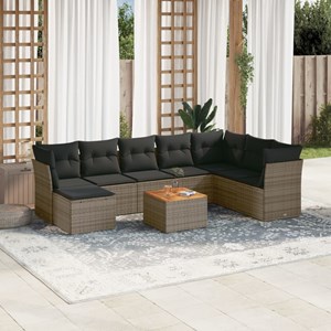 Maison exclusive - salon de jardin 9 pcs avec coussins gris résine tressée