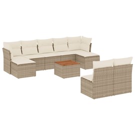 Maison exclusive - salon de jardin avec coussins 10 pcs beige résine tressée